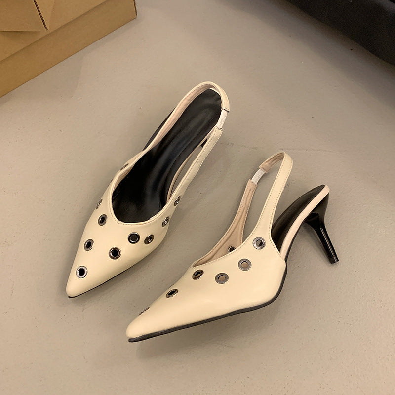 Dame Slingback-pumper med spids og hæl-detalje Stilla