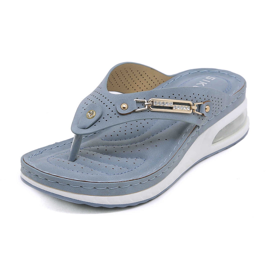 Dame flip-flops med innovativ dæmpningsteknologi og prydet rem Stilla