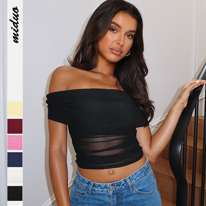 Dame Off-Shoulder Top med Røffeldetalje Stilla
