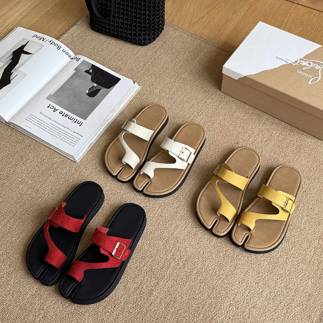 Femme Fritid Dobbelt-Tå Tåsplit Sandaler Stilla