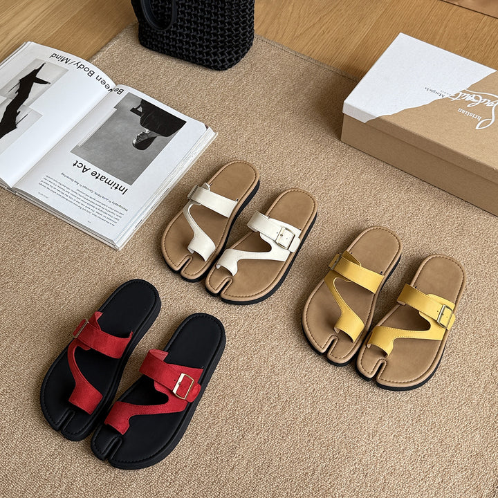 Femme Fritid Dobbelt-Tå Tåsplit Sandaler Stilla