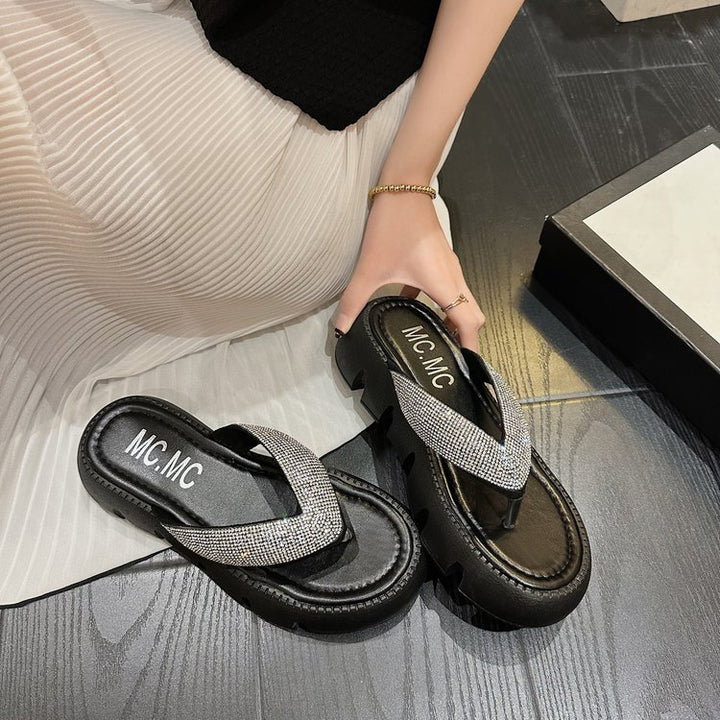 Dame Glitrende Tåseparator-Sandaler med komfortabel fodseng og moderne design Stilla