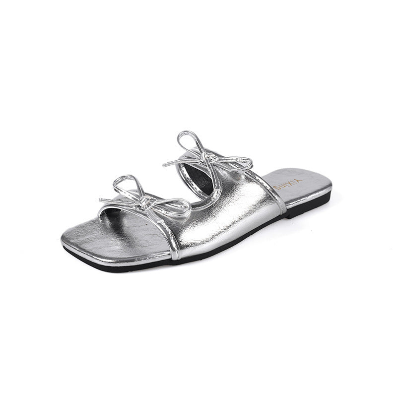 Femme Open-Toe Slide Sandaler med Sløjfedetalje Stilla