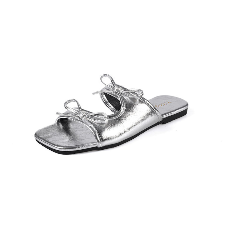 Femme Open-Toe Slide Sandaler med Sløjfedetalje Stilla