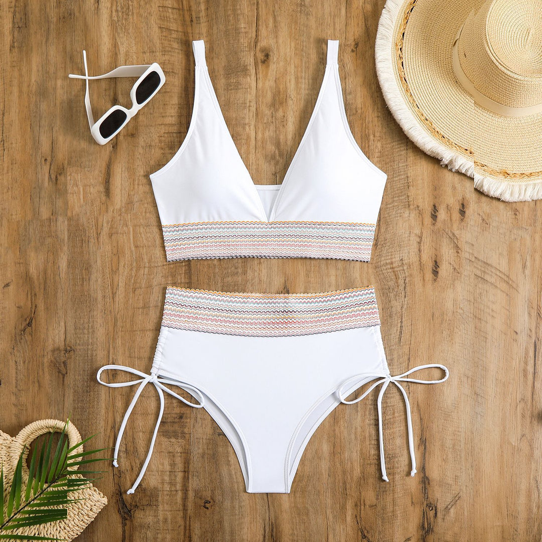 Dame Højskåret Bikini med elegant Pyntesnor Stilla