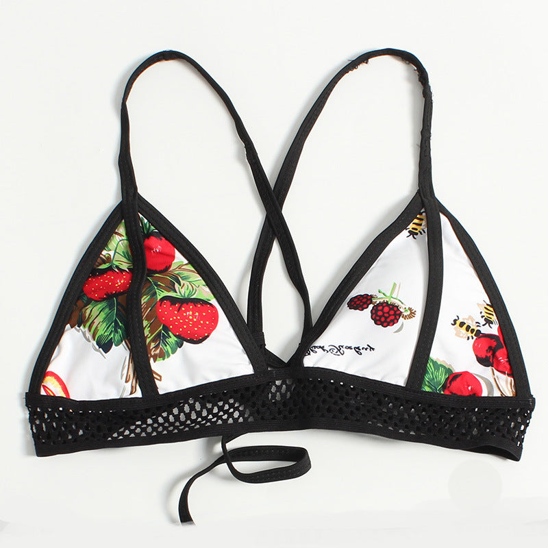 Dame bikini-sæt med frugtagtig mønster og justerbare stropper Stilla