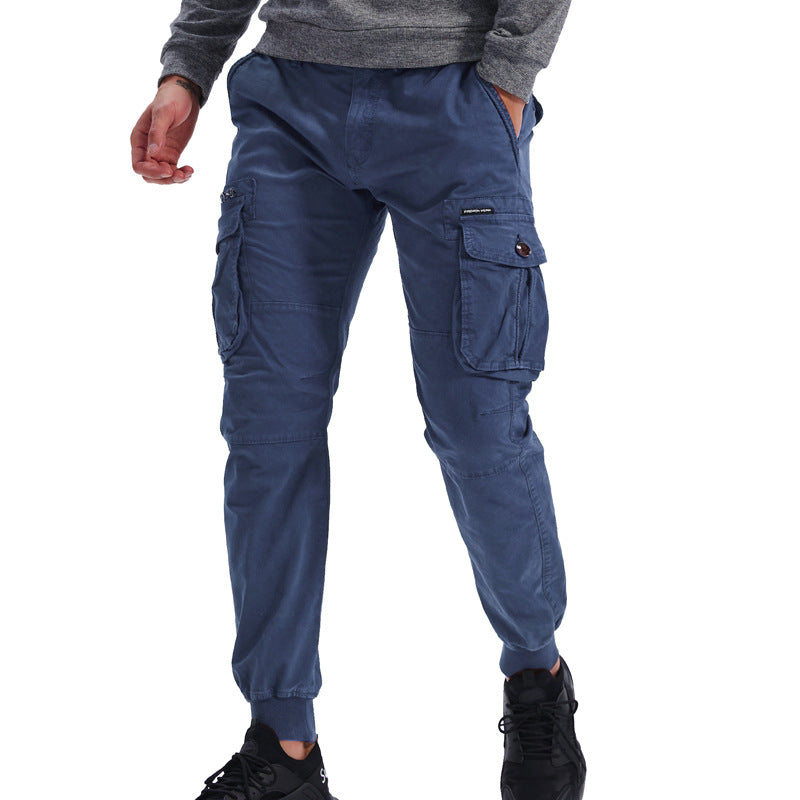 Herrer Utility Cargo-bukser med justerbare mansjetter Stilla