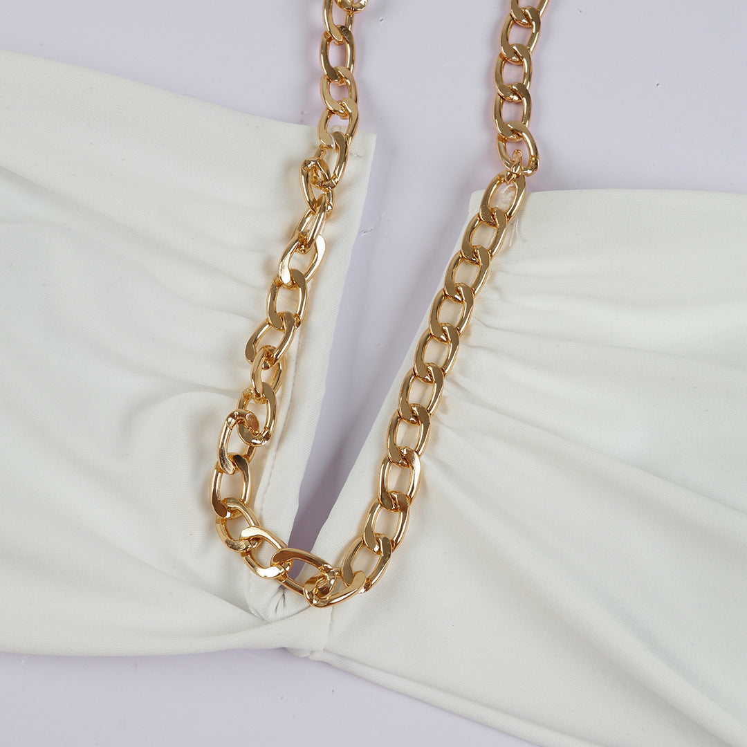 Dame Bikini-sæt med elegant spidseskørt og moderigtigt bandeau-top Stilla