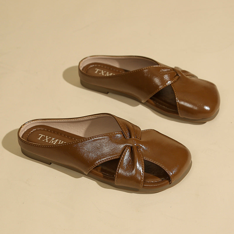 Femme Styliske Sløjfe-Detalje Slip-On Mules Stilla