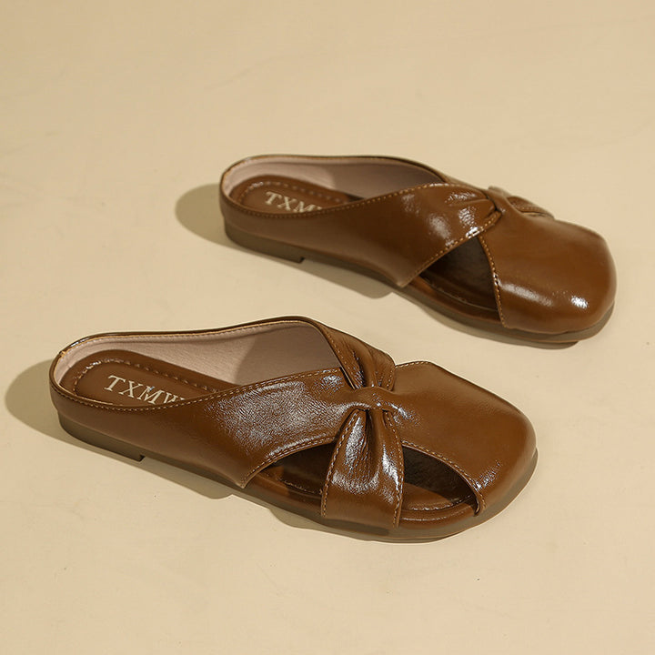 Femme Styliske Sløjfe-Detalje Slip-On Mules Stilla