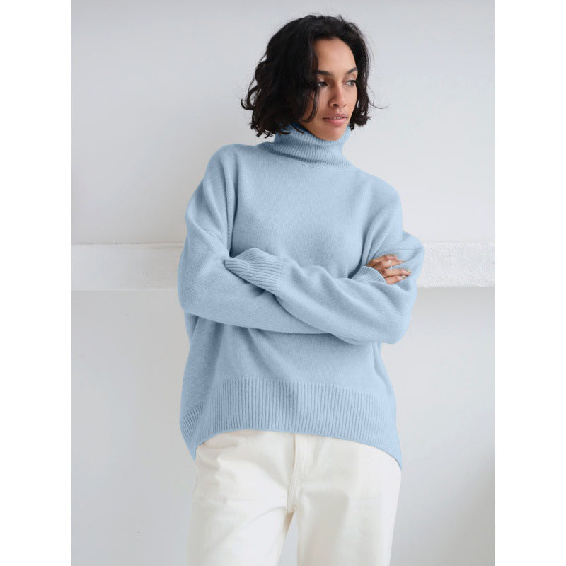 Dame hyggelig rullekrave sweater Stilla
