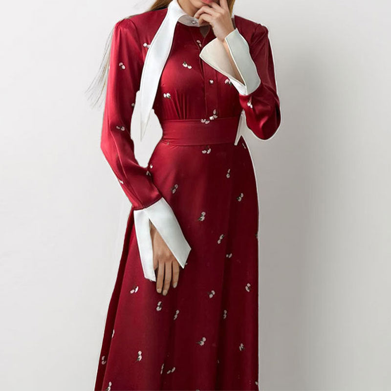 Dame Maxikjole med elegante detaljer og let stof Stilla