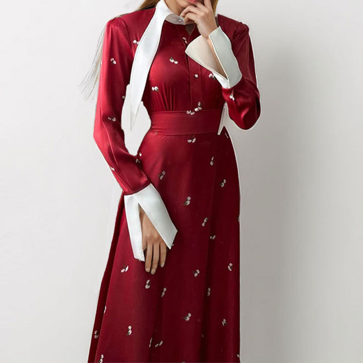 Dame Maxikjole med elegante detaljer og let stof Stilla