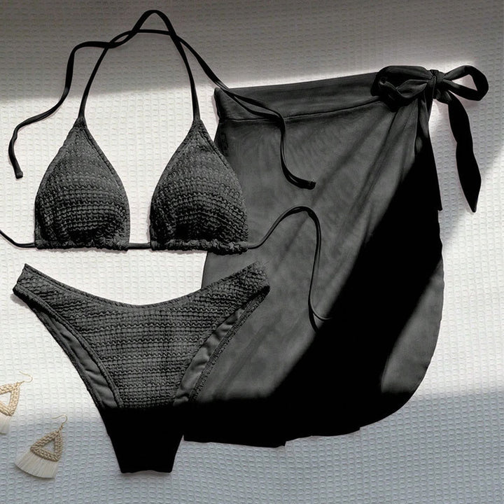 Dame Triangel-Bikini-Sæt med matchende Indigo Skirt Skovae