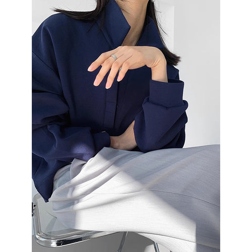 Dame komfortabel Oversized-trøje med højtstående krave og afslappet snit Stilla