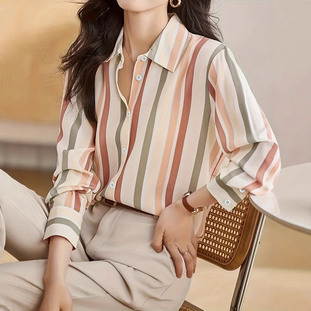 Dame Stribet Bluse med elegant pasform Stilla