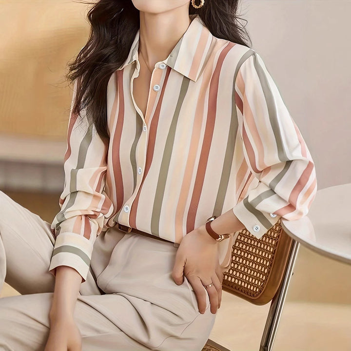 Dame Stribet Bluse med elegant pasform Stilla