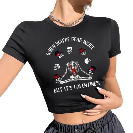Dame Crop-Top med innovativt edderkopp-net design Skovae
