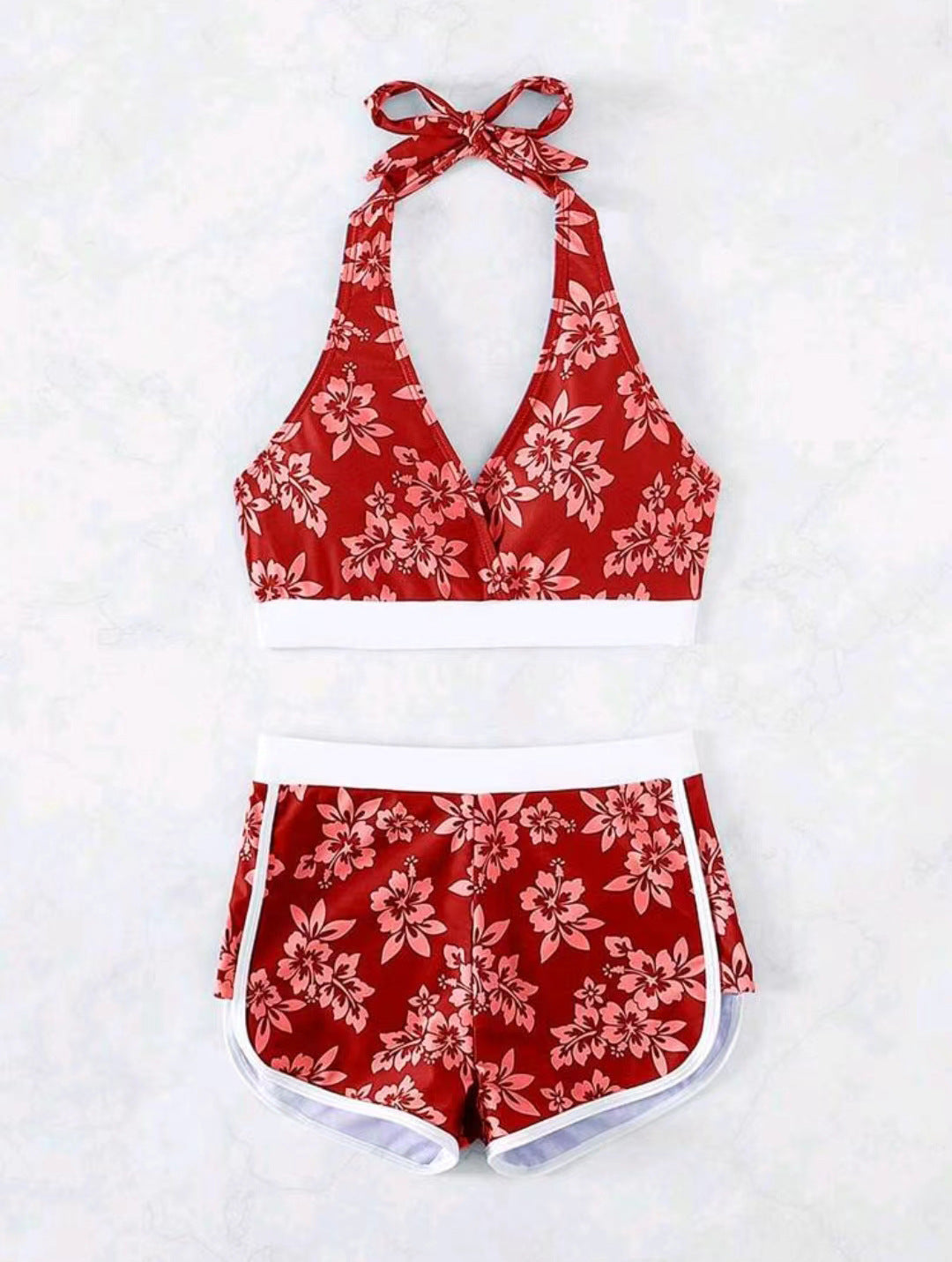 Dame Sporty Tankini med blomsterdesign og høj bærekomfort Stilla