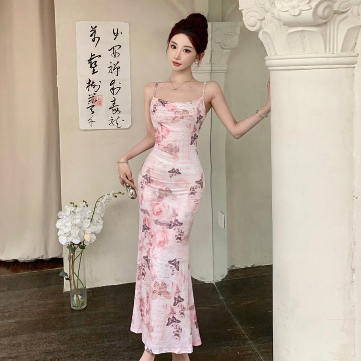 Stilla | Fish-Dress Glid Fishtail Trykt Kjole