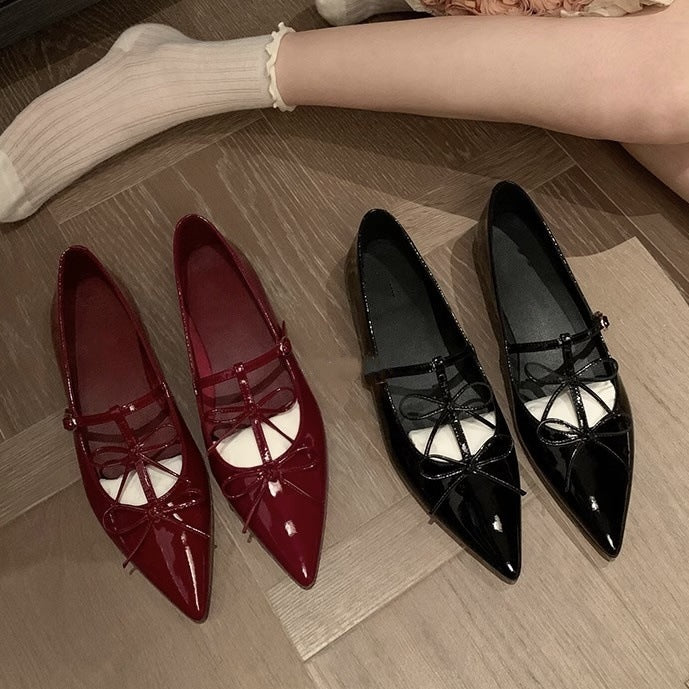 Femme Elegante Spidsesko Flad Stilla