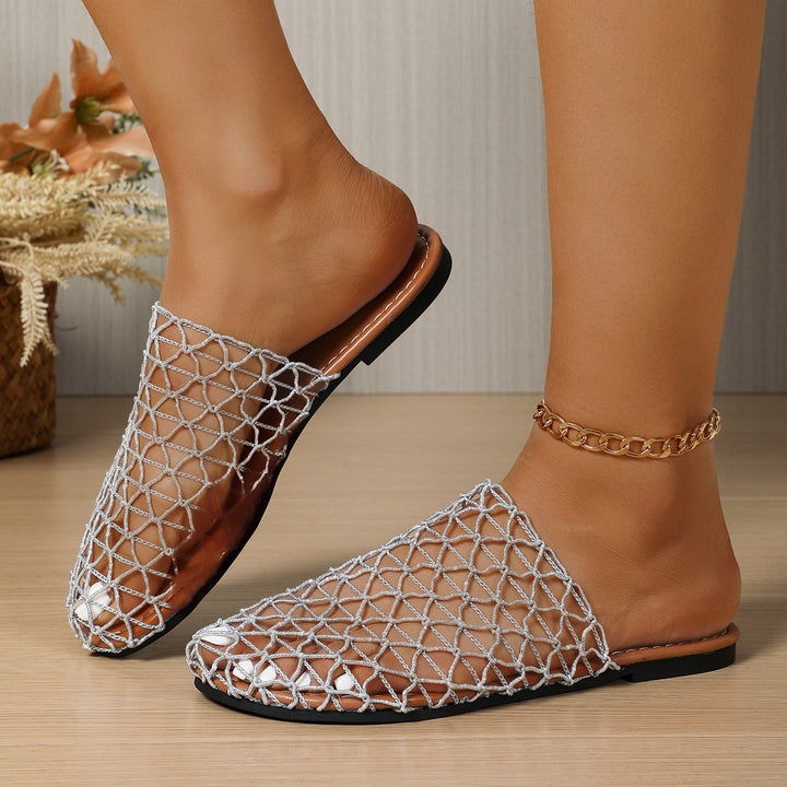 Damer Åbne Net-Sandaler med elegant Flet-Design Stilla