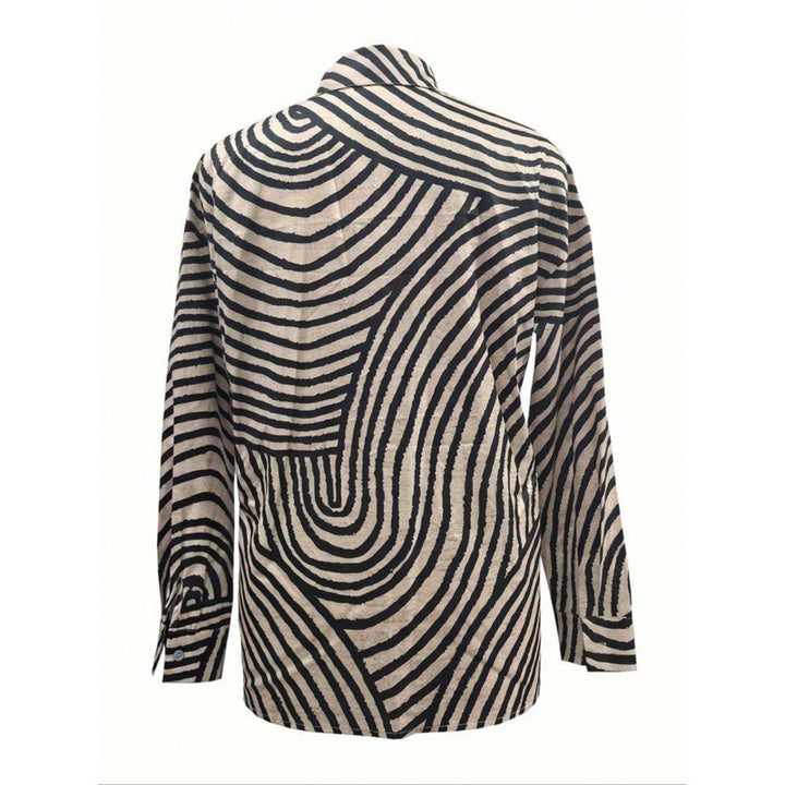 Kvinder Button-Up Abstrakt Stribet Bluse Stilla