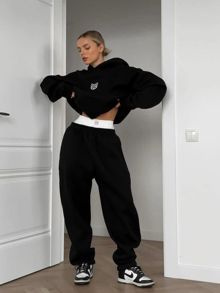 Kvinders Oversized Hoodie med Elastisk Kant og Bred Skæring Skovae