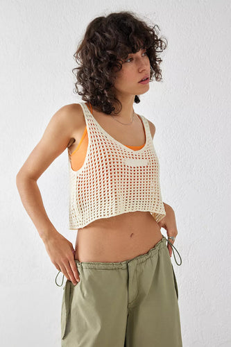 Dame luftig net-crop-top Skovae