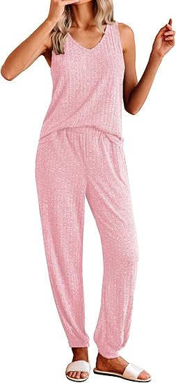 Dame Relaxed Fit Stribet Loungewear Sæt Stilla
