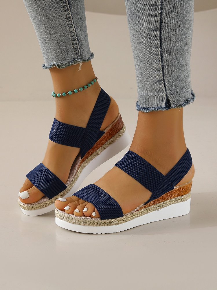 Dame Wedge-sandaler med polstret sål og elastiske remme Stilla