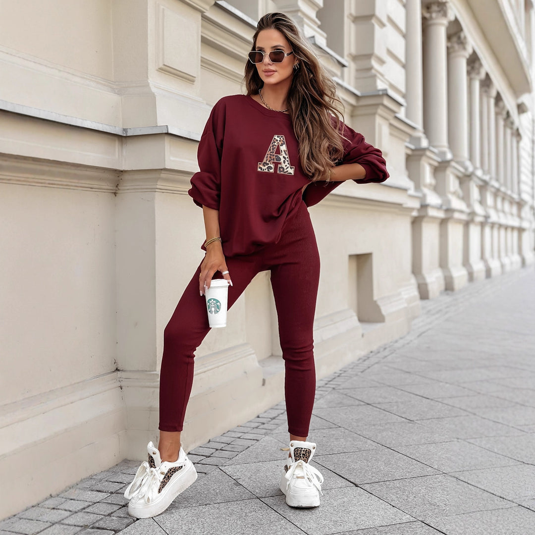 Dame afslappet sweatshirt med stort initial og afslappet pasform Stilla