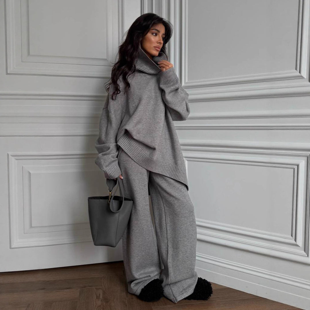 Kvinders Oversized Strik Sweater med Høj Krave Stilla