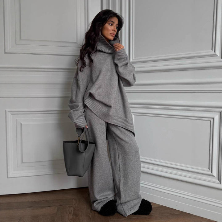 Kvinders Oversized Strik Sweater med Høj Krave Stilla