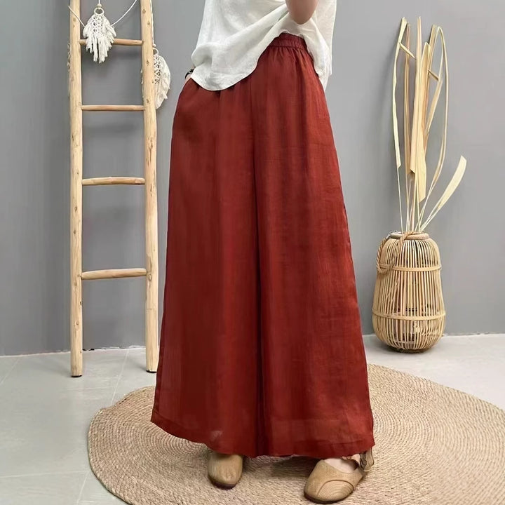 Dame Flydende Brede Linned Culottes Stilla
