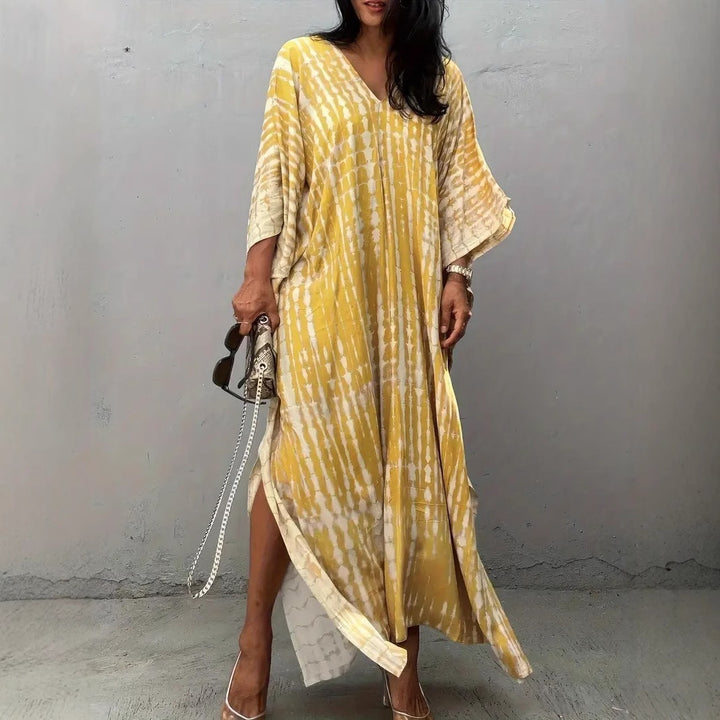 Dame Kaftan Kjole med moderne Aloha-mønster og luftig pasform Stilla