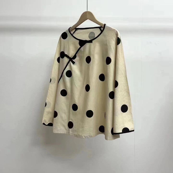 Femme Stilfuld Polka Dot Tunika Overdel Stilla