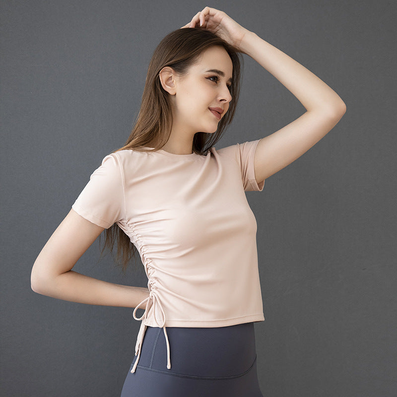 Dame Sporty T-shirt med rynker Stilla