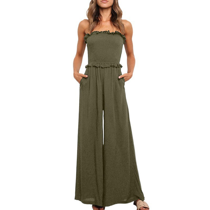 Dame strapless bredbenet jumpsuit Stilla
