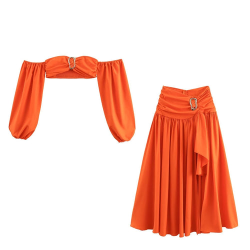 Stilla | Top-Nederdel-Sæt Pull-Over Spænde Strapless Top Nederdel Sæt