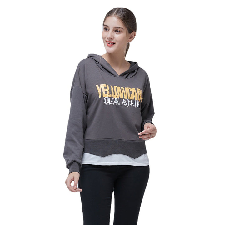 Kvinders afslappede cropped hoodie med grafik Stilla