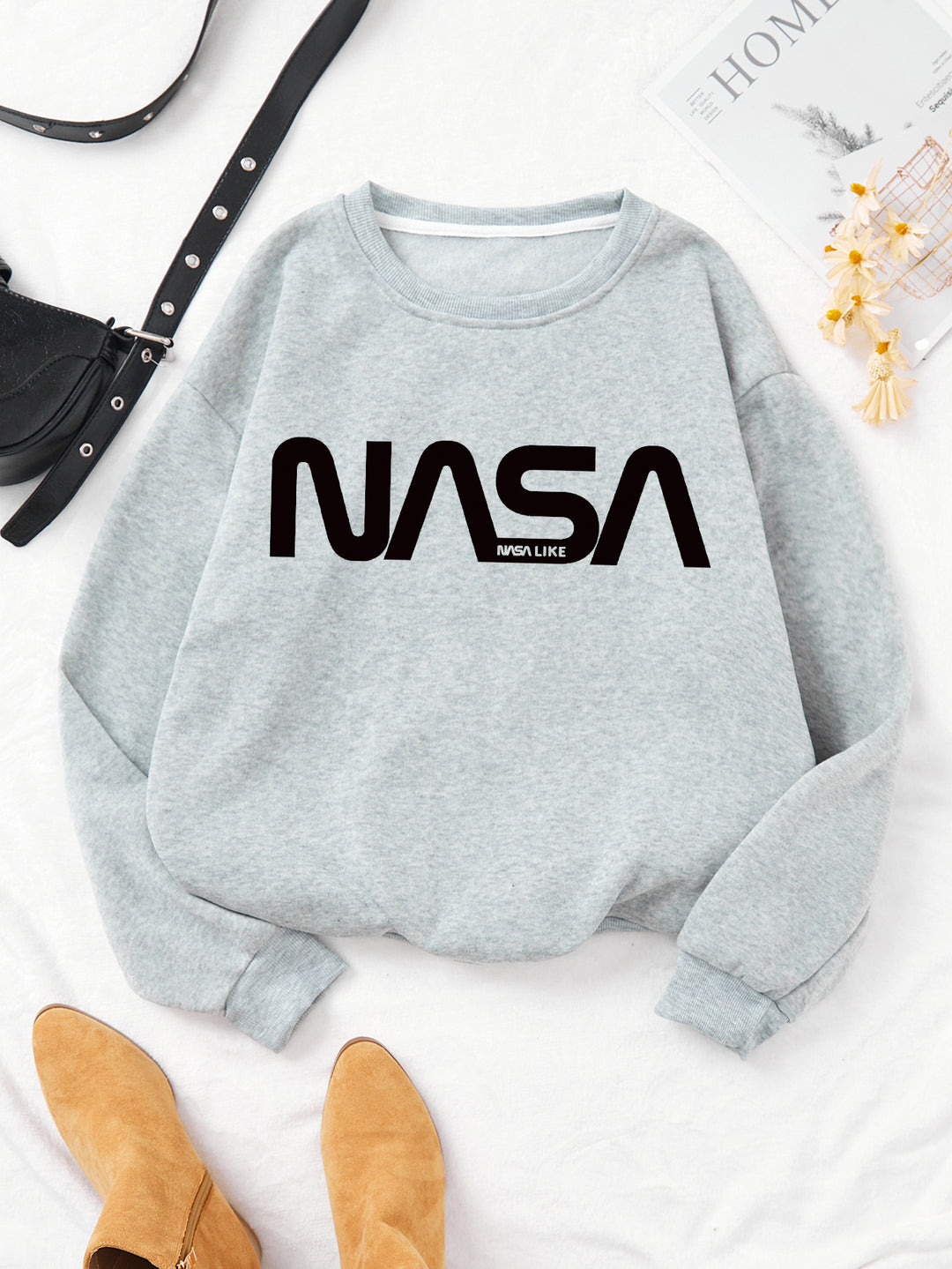 Kvinders afslappede sweatshirt med stort NASA-logo Skovae