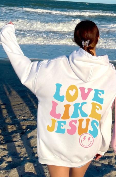 Kvindernes Oversized Hoodie med Farverig Print Skovae