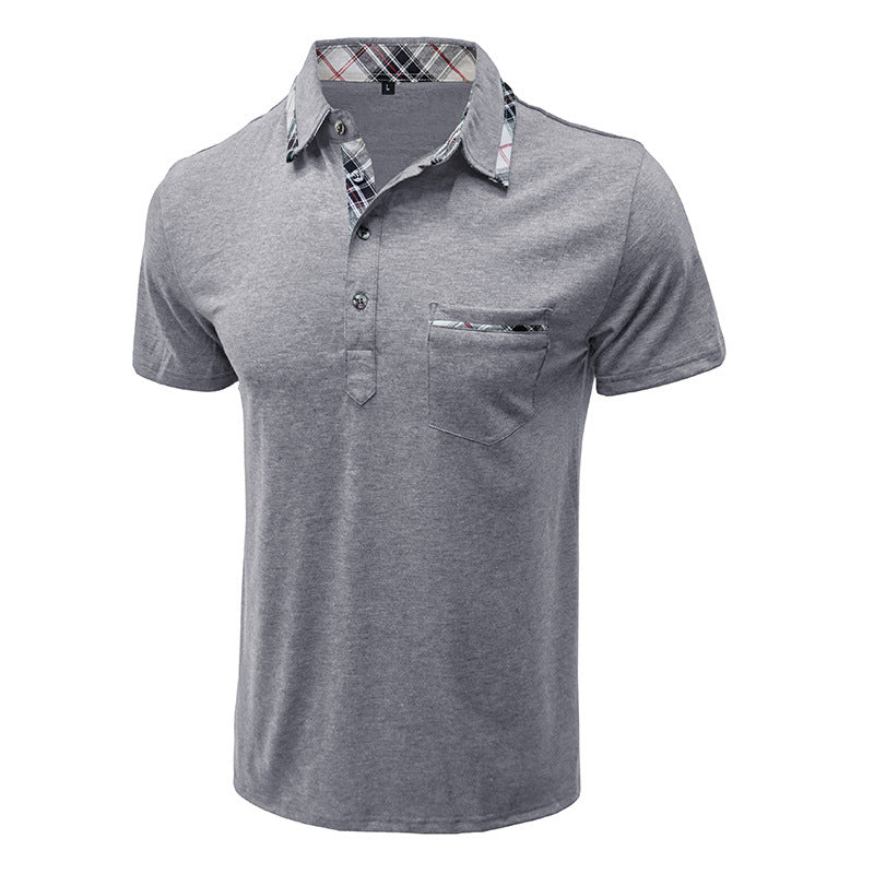 Herrer Polo-shirt med stilfuld ternet detalje og brystlomme Stilla