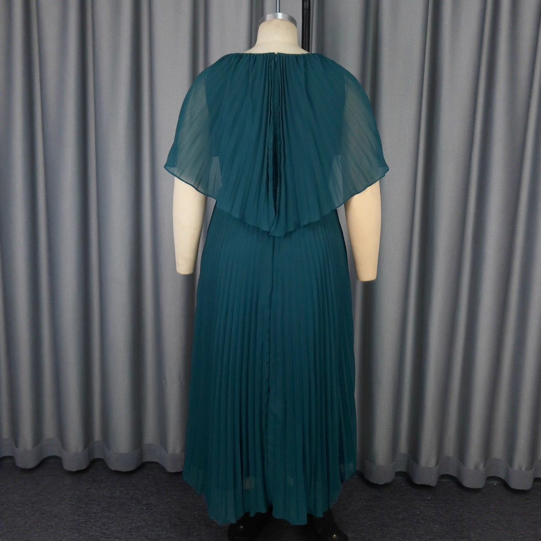 Damer Plisseret Maxikjole med elegante Draperinger Skovae