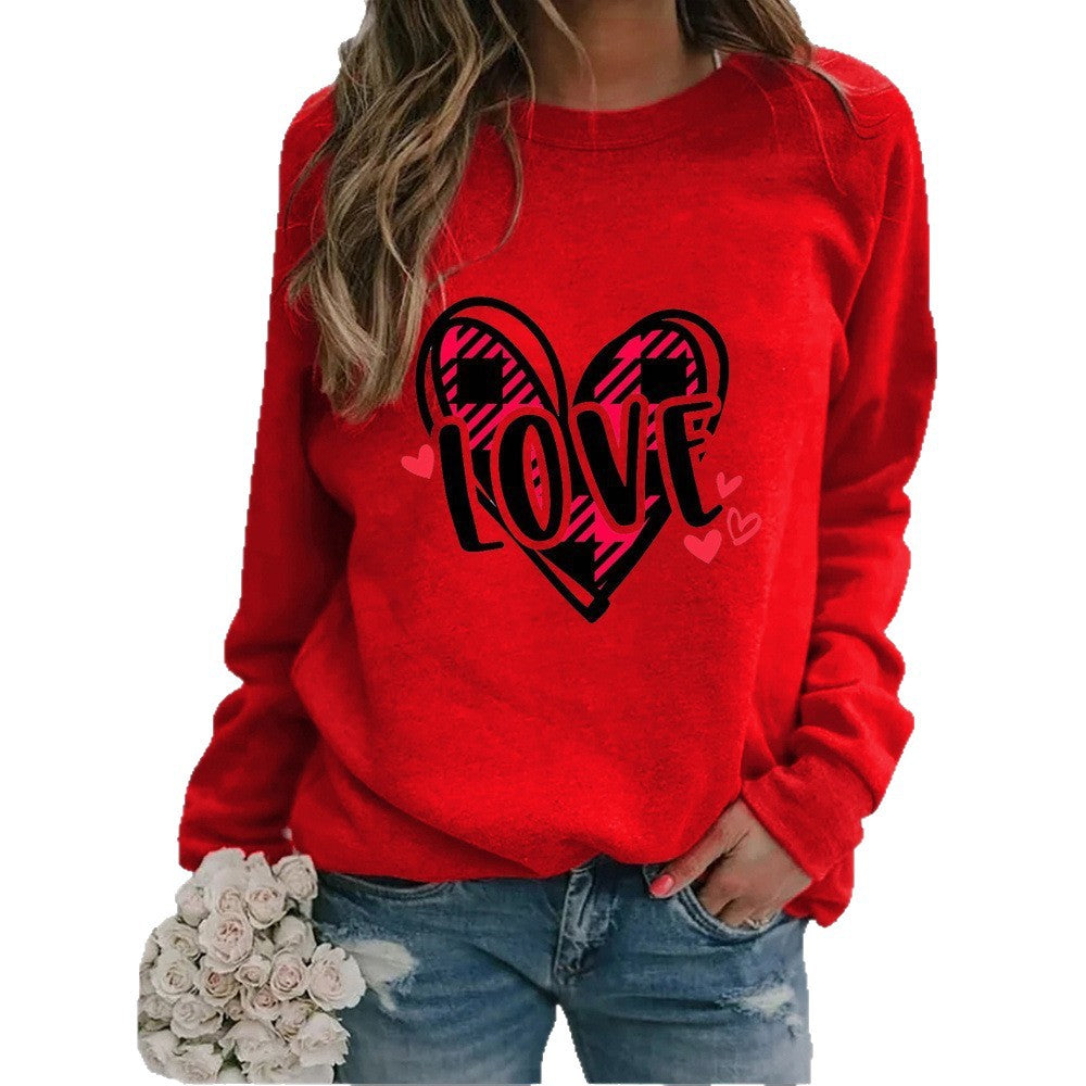 Kvinders sweatshirt med kreativt hjerte-design og afslappet pasform Stilla