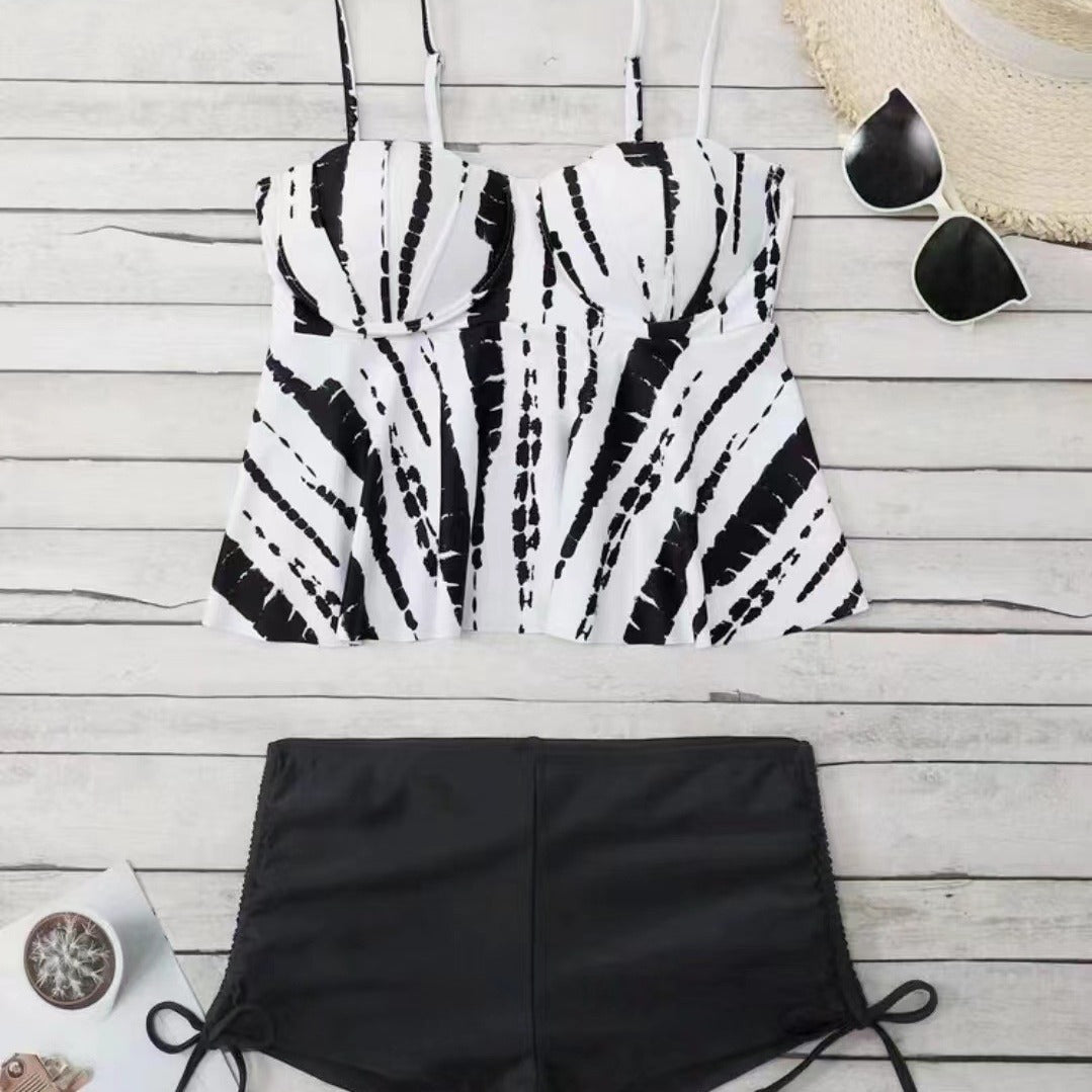Dame Tankini-sæt med flot top og sporty shorts Stilla
