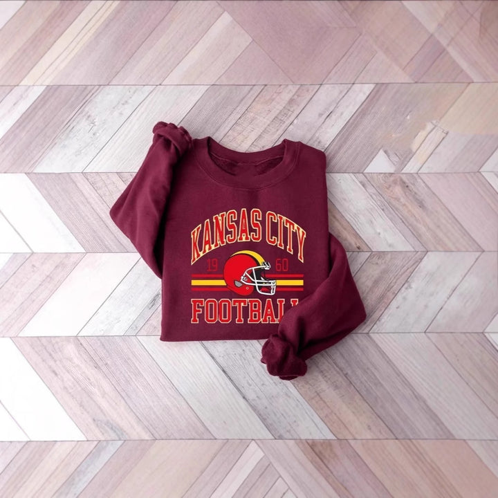 Kvinder Oversized Sweatshirt med nostalgisk fodboldmotiv Skovae