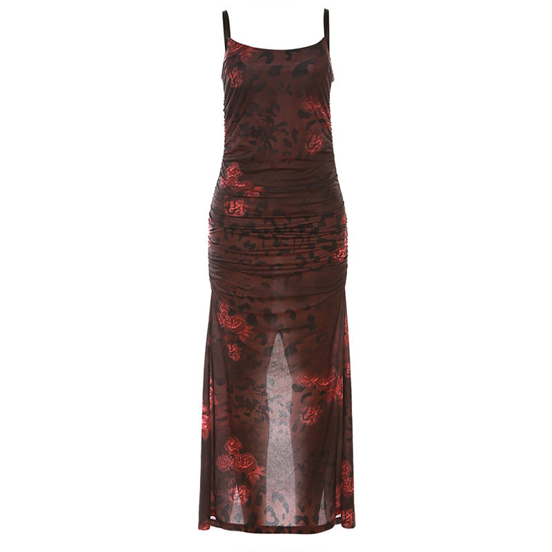 Dame wrap dress with refined ruffle details and elegant transparency Skovae