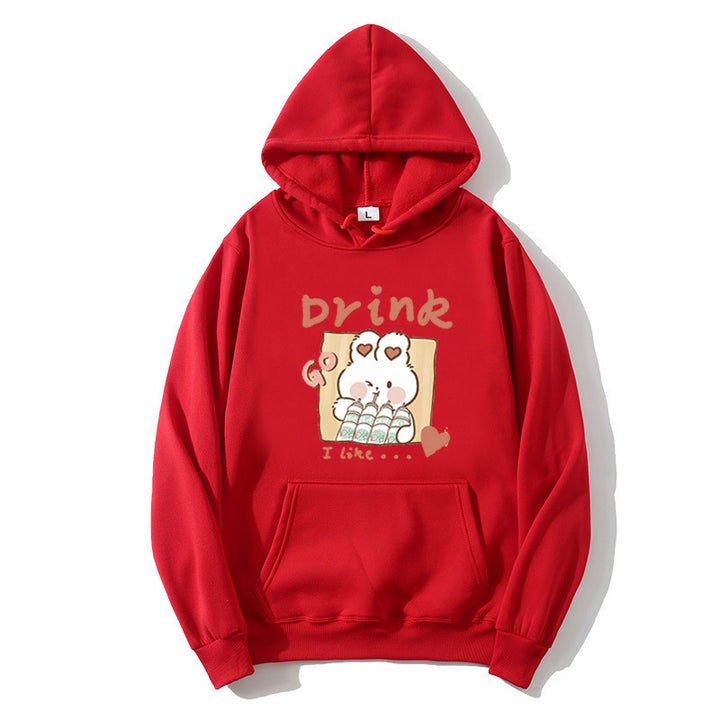 Kvinders hoodie med sødt kattemotiv Skovae